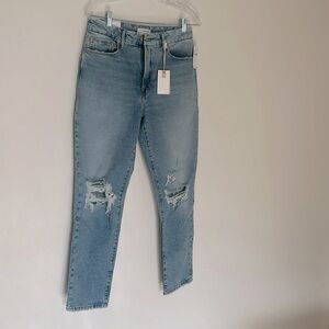 NWT Good American 4/27 Destructed Jeans